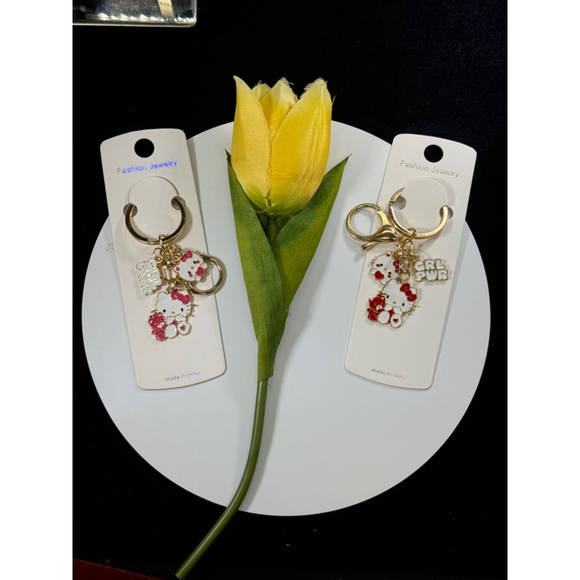 BAG CHARM Hello Kitty Pink GRL PWR Charm Keychain Bag Charm by MINT - Picture 5 of 7